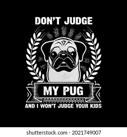 funny pug dog wo t design vector illustration for use in design and print wall art poster canvas