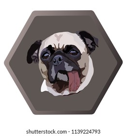 funny pug vector