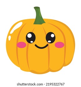 Funny pumpkin cartoon isolated on white background