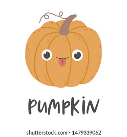 Funny pumpkin. Cartoon style vector illustration.