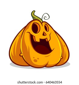 Funny pumpkin to celebrate Halloween day, vector illustration