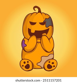 Funny Pumpkin Doll Character With An Adorable Face