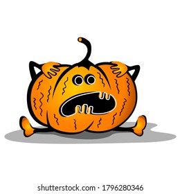 Funny pumpkin for Halloween. Color drawing.