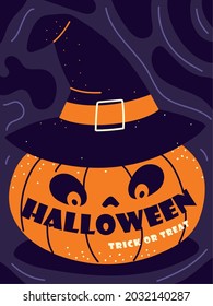 funny pumpkin halloween hat card