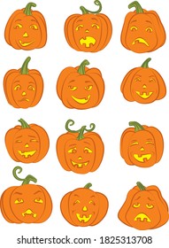 funny pumpkin halloween on white background