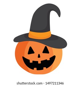 Funny pumpkin,  halloween, vector illustration