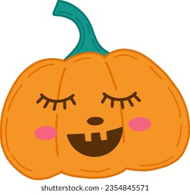 Funny pumpkin for Halloween. Vector illustration of pumpkins highlighted on a white background. An invitation to a Halloween party.A magic collection, a symbol, a talisman.