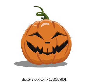 Funny pumpkin to the holiday Halloween, orange. For holiday cards, stickers , posters