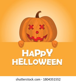 Funny pumpkin illustration for Halloween. Vector. EPS 10