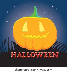 Funny pumpkin on Halloween