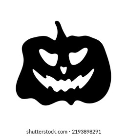 Funny Pumpkin Silhouette Isolated On White Stock Vector (Royalty Free ...