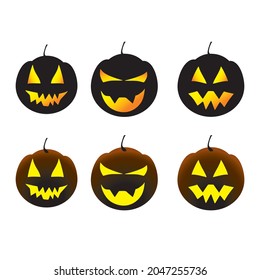 funny pumpkins for the halloween holiday in vector for everyone