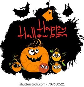 funny pumpkins Halloween. vector illustration