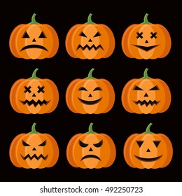 Funny Pumpkins set for Halloween