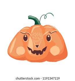 funny pumpkins, vector, cartoon characters, Halloween, collection.