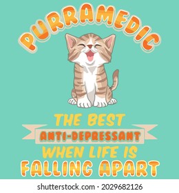 funny pun purramedic kitten cat mom christmas wo plus size t design vector illustration for use in design and print wall art poster canvas