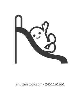 Funny puppet playing in slide illustration