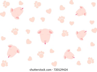 Funny puppies with hearts for kids