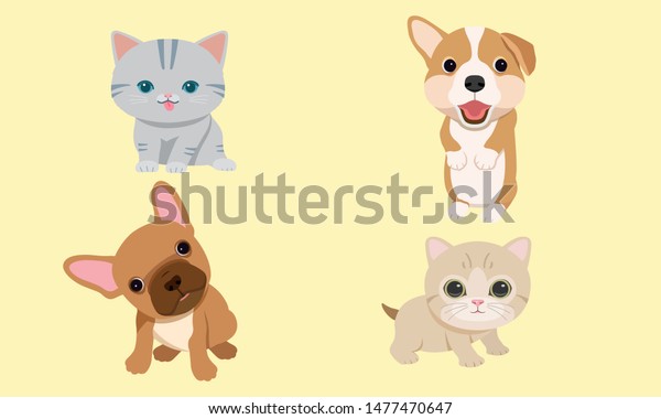 Cartoon Pictures Of Puppies And Kittens