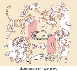 Funny puppies set