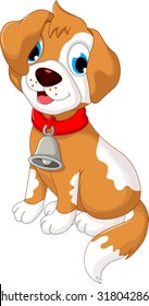 funny puppy cartoon sitting