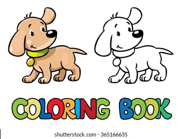 Funny puppy. Coloring book