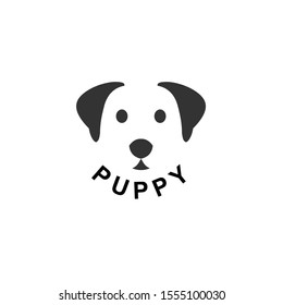 Funny Puppy Icon Logo Vector Illustration 