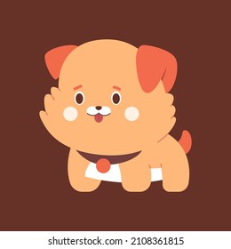 Funny puppy vector cartoon character isolated on background.