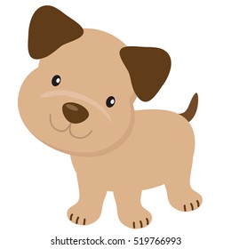 Funny puppy vector cartoon illustration
