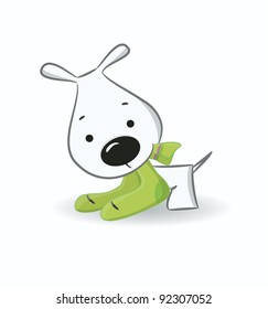 Funny puppy vector illustration.Isolated on white.
