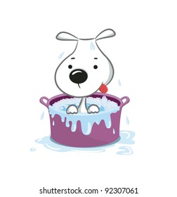 Funny puppy vector illustration.Isolated on white.