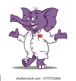 Funny Purple Elephant illustration vector