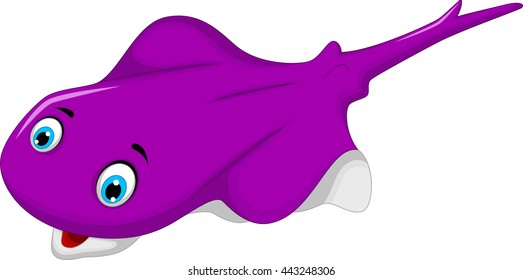 funny purple stingray cartoon 