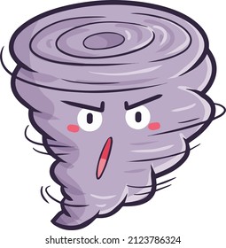 El tornado morado gracioso se enoja