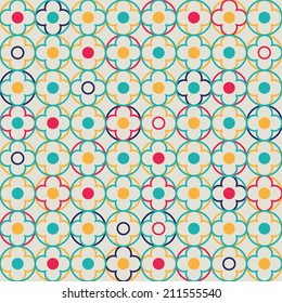 Funny quatrefoil lattice pattern. Seamless vector background.