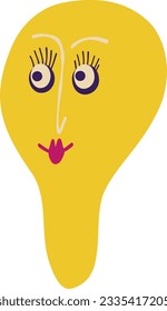 Funny quirky charming yellow lemon with a cute face. lemon character. Illustration in a modern drawn childish style