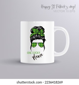 Funny quotes for st Patrick s day - lettering One lucky Mama for mug T-shirts, bags and more