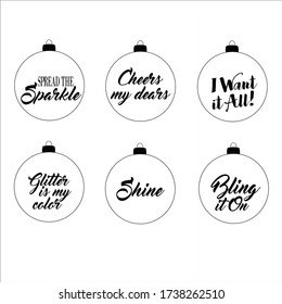 Funny quotes using typography design on a Christmas ornament