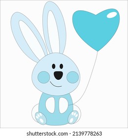 lustiges Kaninchen mit Ballon.kindliche Vektorgrafik