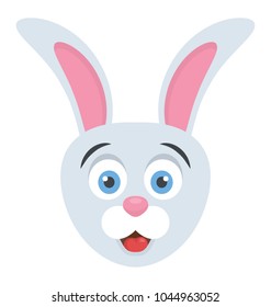 A funny rabbit, bunny face with his big ears
