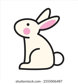 Funny rabbit bunny vector logo design