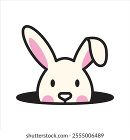 Funny rabbit bunny vector logo design