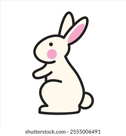 Funny rabbit bunny vector logo design