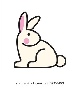 Funny rabbit bunny vector logo design