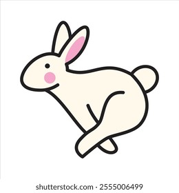 Funny rabbit bunny vector logo design