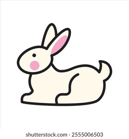 Funny rabbit bunny vector logo design