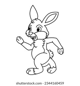 Funny rabbit cartoon coloring page