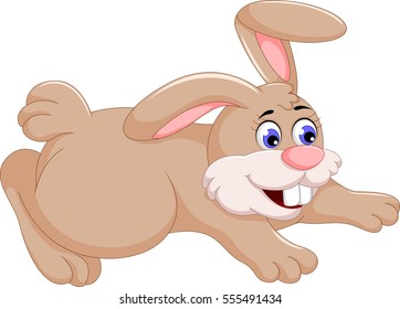funny rabbit cartoon jumping