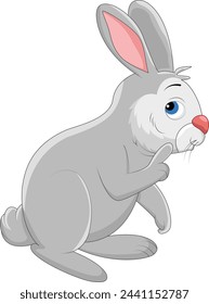Lustige Kaninchen-Cartoon auf weißem Hintergrund