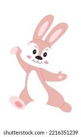 Funny rabbit character flat illustration